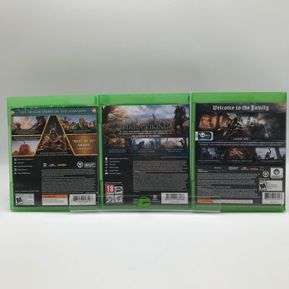 Lot of 3 Xbox One Games, Assassin's Creed (Syndicate, Valhalla, Origins)