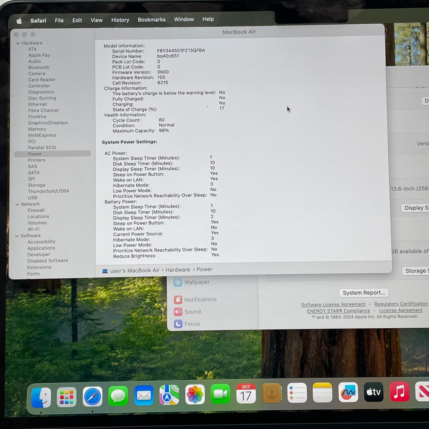 2022 Apple MacBook Air 13.6" M2 8C GPU 3.5GHz 8GB RAM 256GB SSD A2681