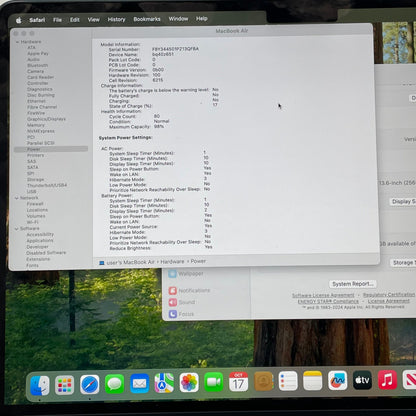 2022 Apple MacBook Air 13.6" M2 8C GPU 3.5GHz 8GB RAM 256GB SSD A2681