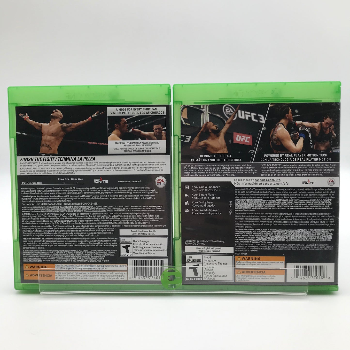 Lot of 2 Microsoft Xbox One Games, UFC 2 & UFC 3