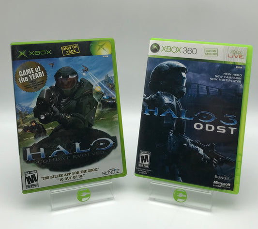 Lot of 2 Microsoft Original Xbox, Xbox 360 Games Halo Bundle